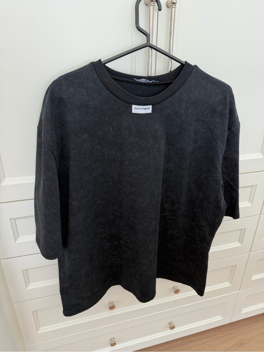 Washed Black Crewneck Short Sleeve Tee